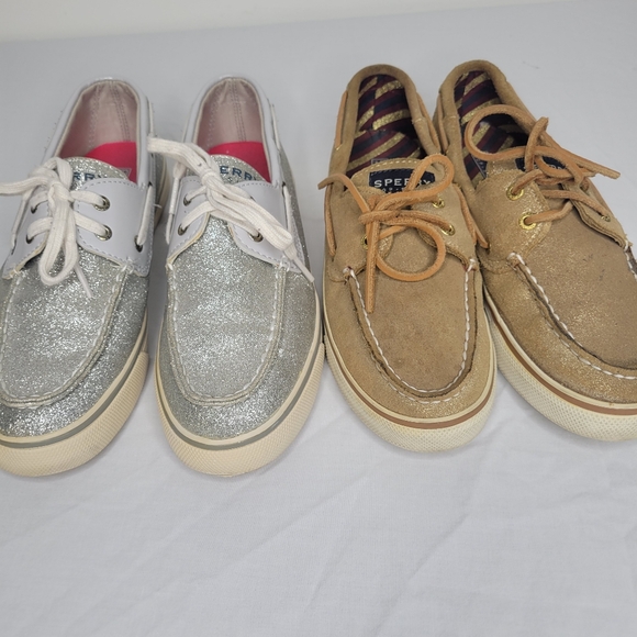 Bundle Sperry Top-Sliders Gold and silver Womens 7.5 - Picture 1 of 16
